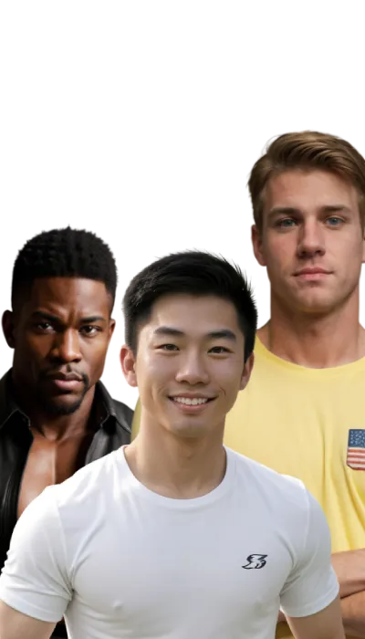 Diverse realistic male AI companions